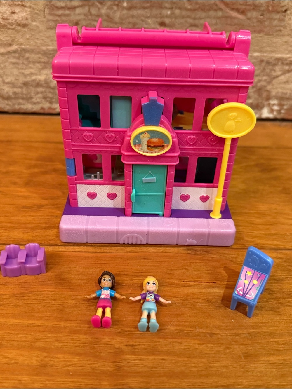 Mattel Polly Pocket Pollyville Diner playset in pink